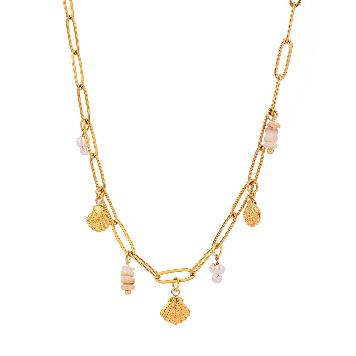 Dainty charm white rope necklace