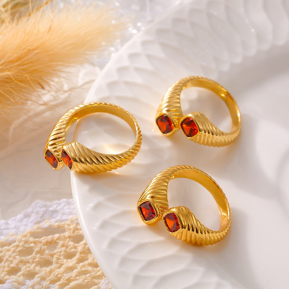 Cresia Cross stone rings