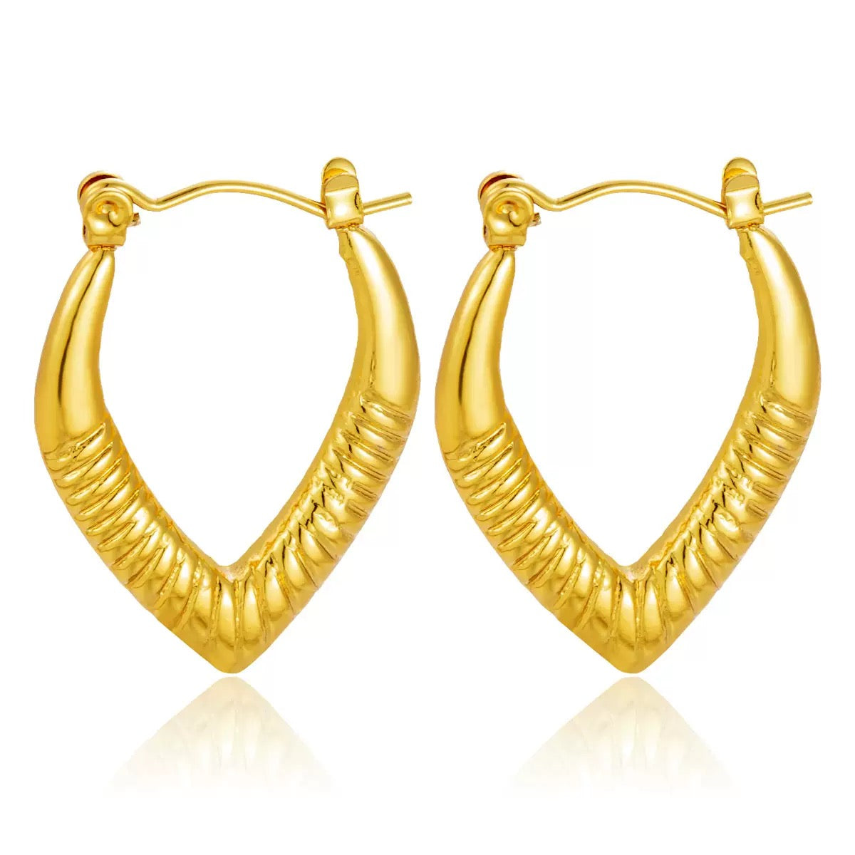 Pointy lava heart hoops