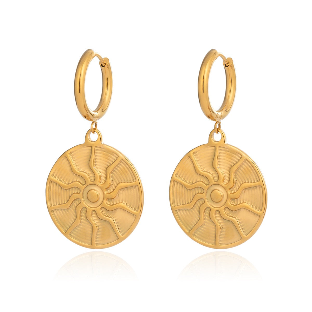 Sun hoops earrings