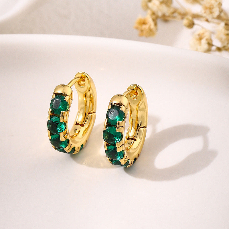 Joliana Classic green little hoops