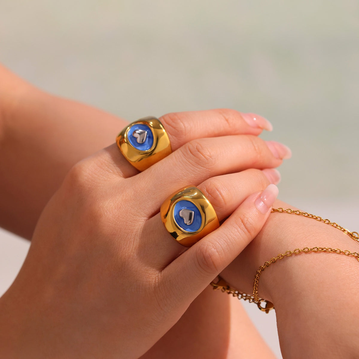 Celeste Heart Rings