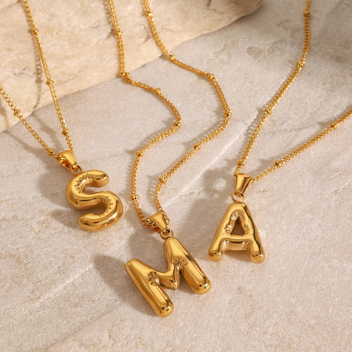 Alphabet name necklaces