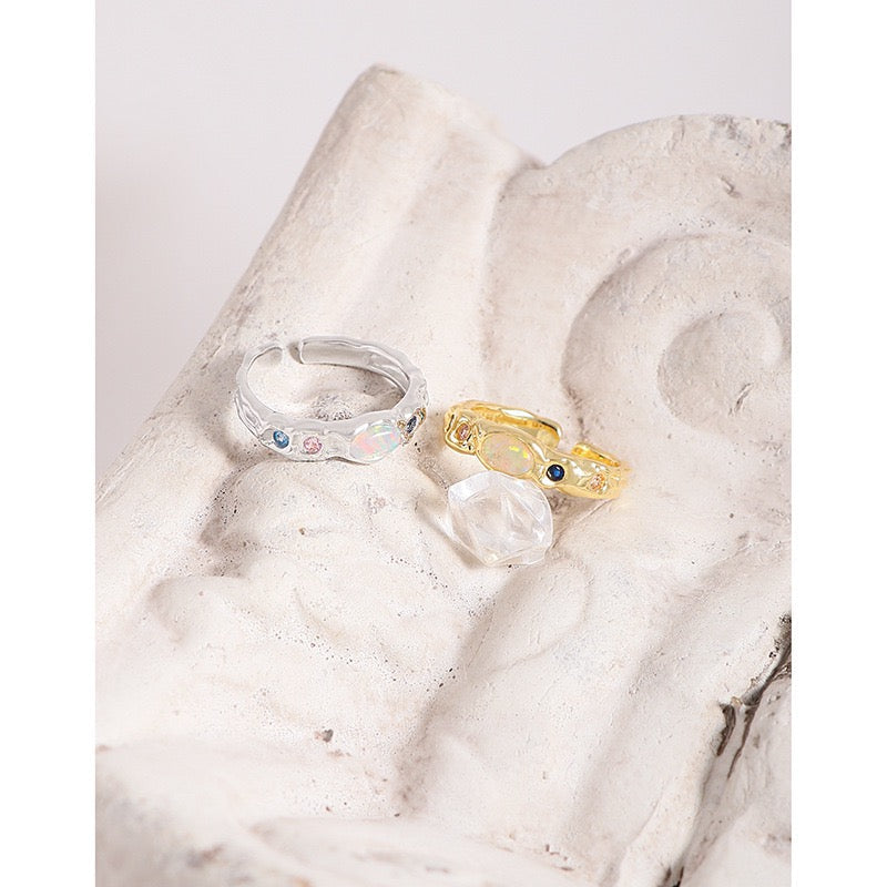 Celestia Opal Sterling Silver Ring