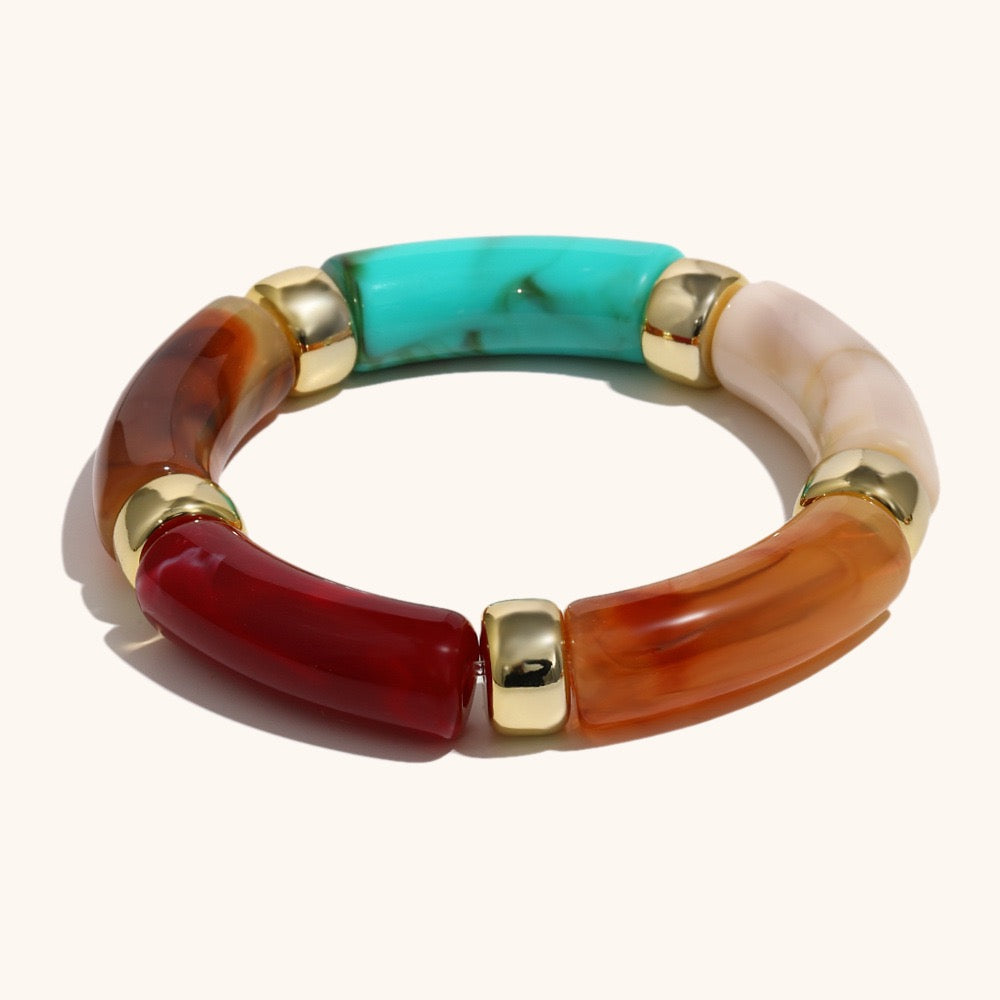 Acrylic rainbow summer bangles