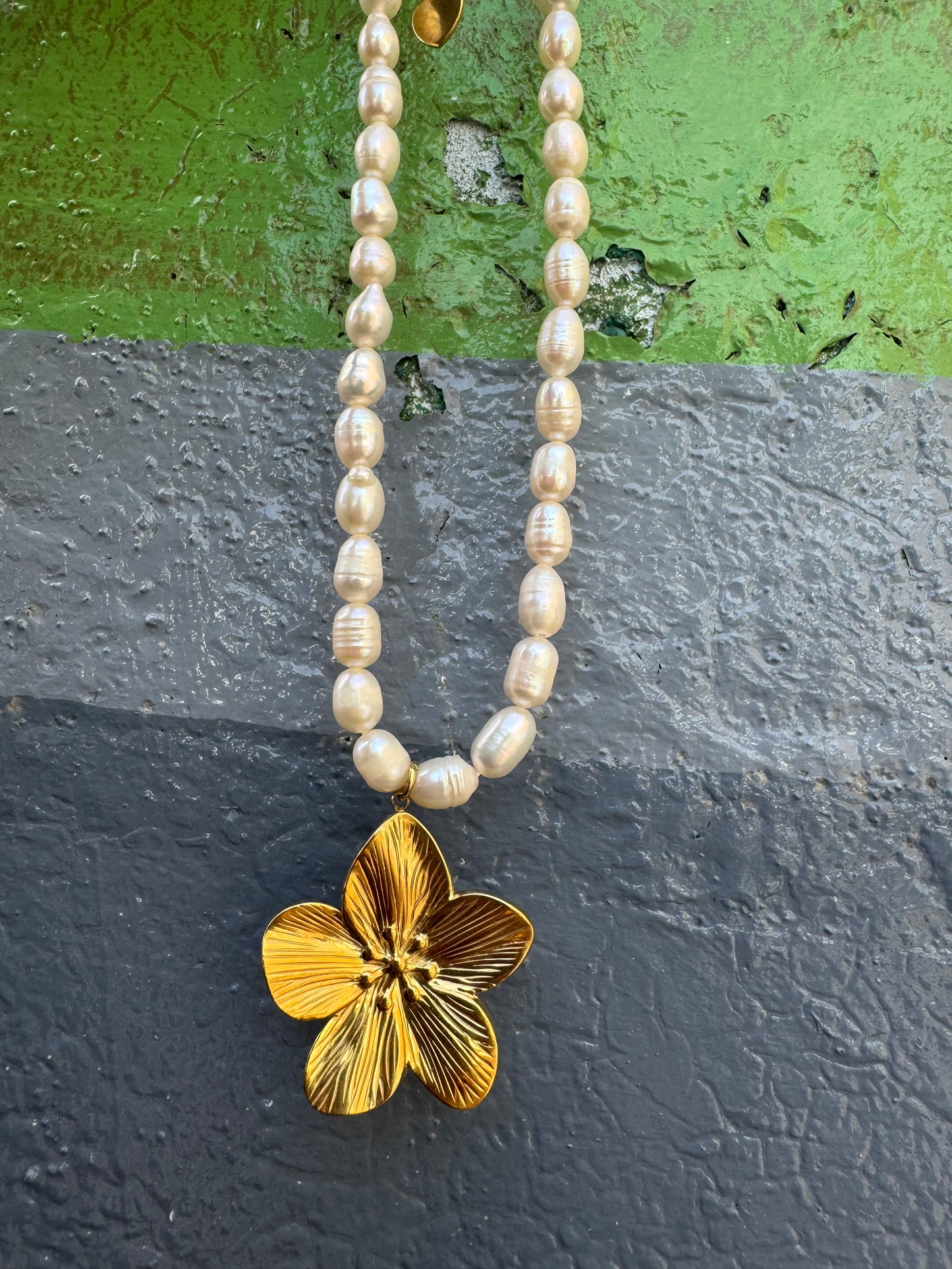 Lykke Freshwater pearl charm necklace