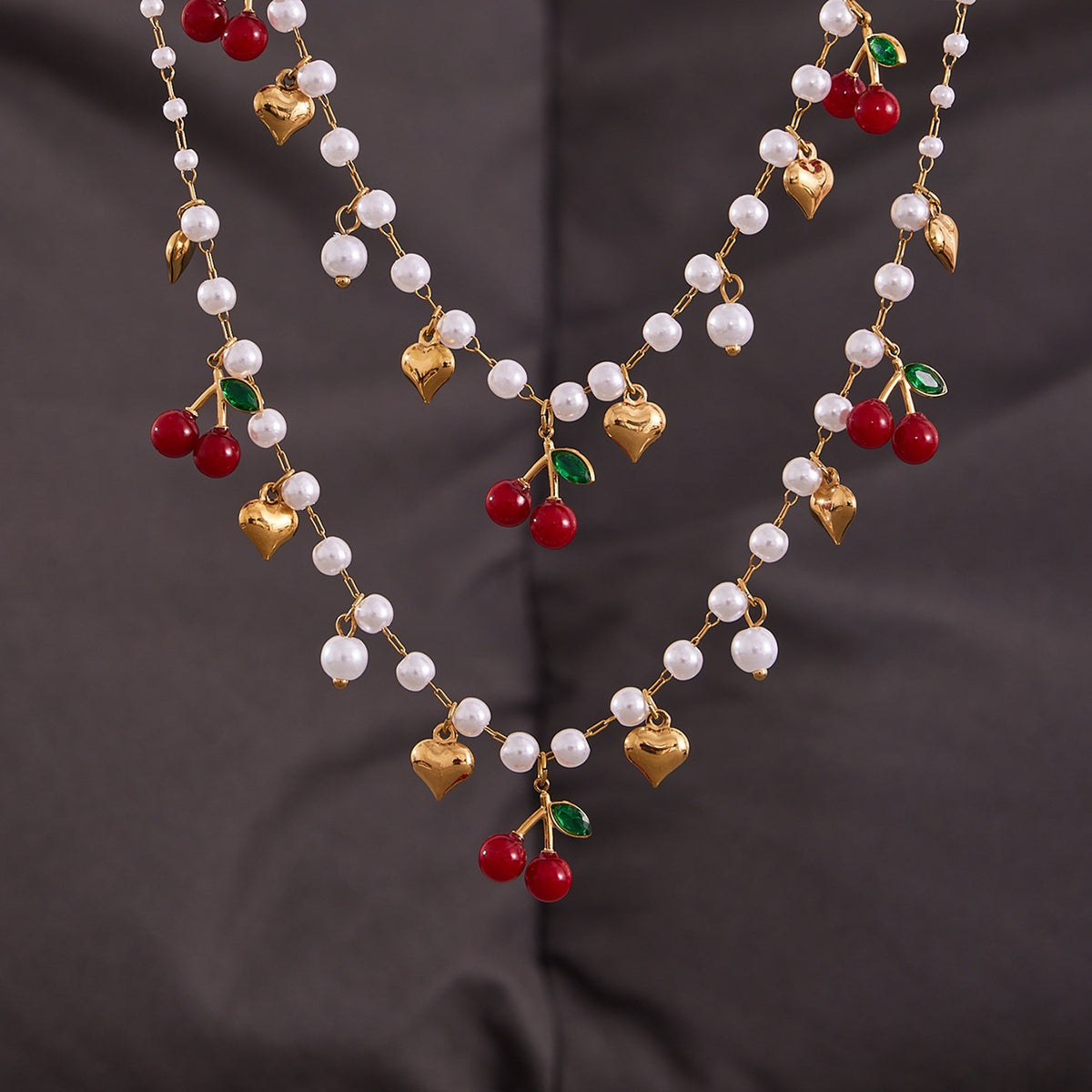 Strawberry fruit charm set collection