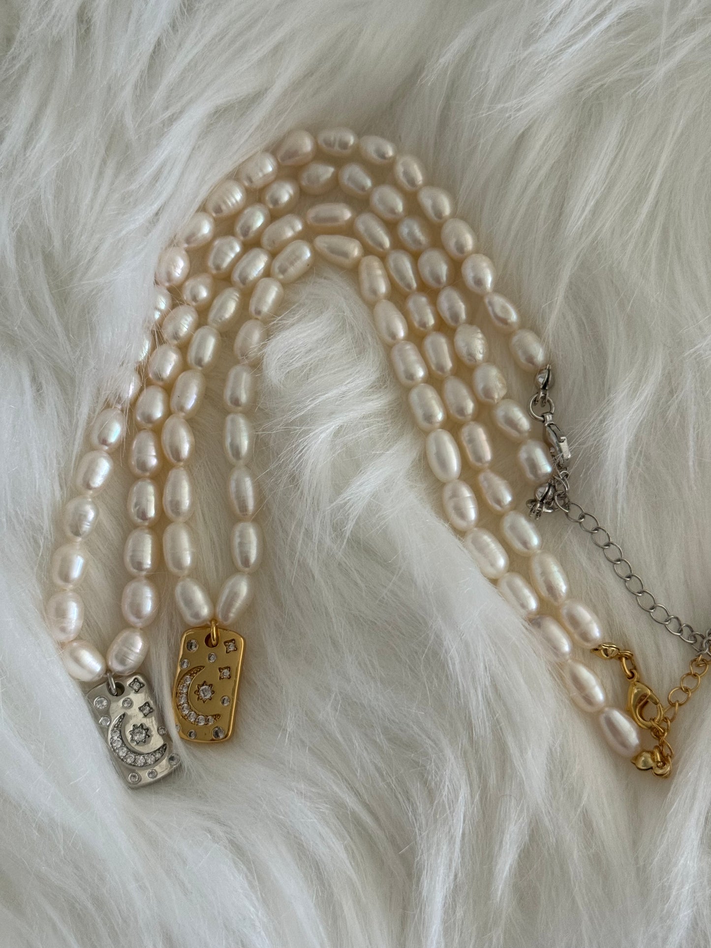 Oceania Moon star freshwater pearls necklace