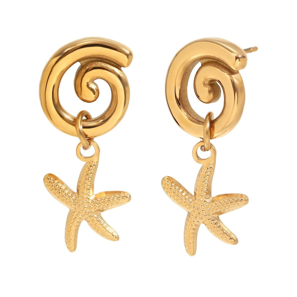 Fresno Swirl sea star earrings