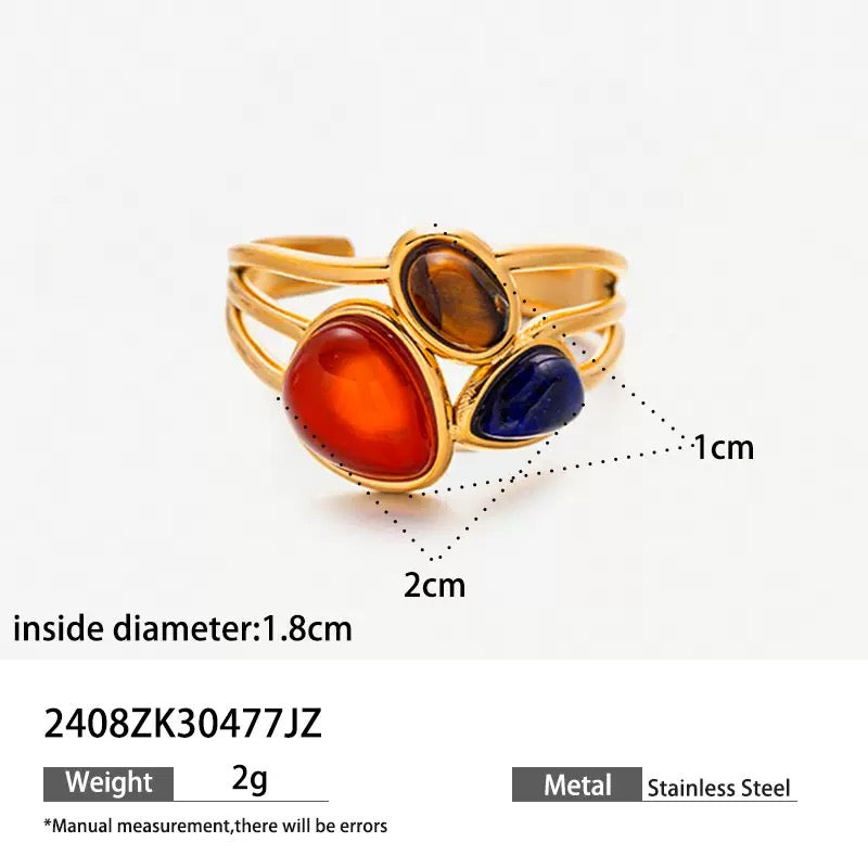 Colorful stone rings