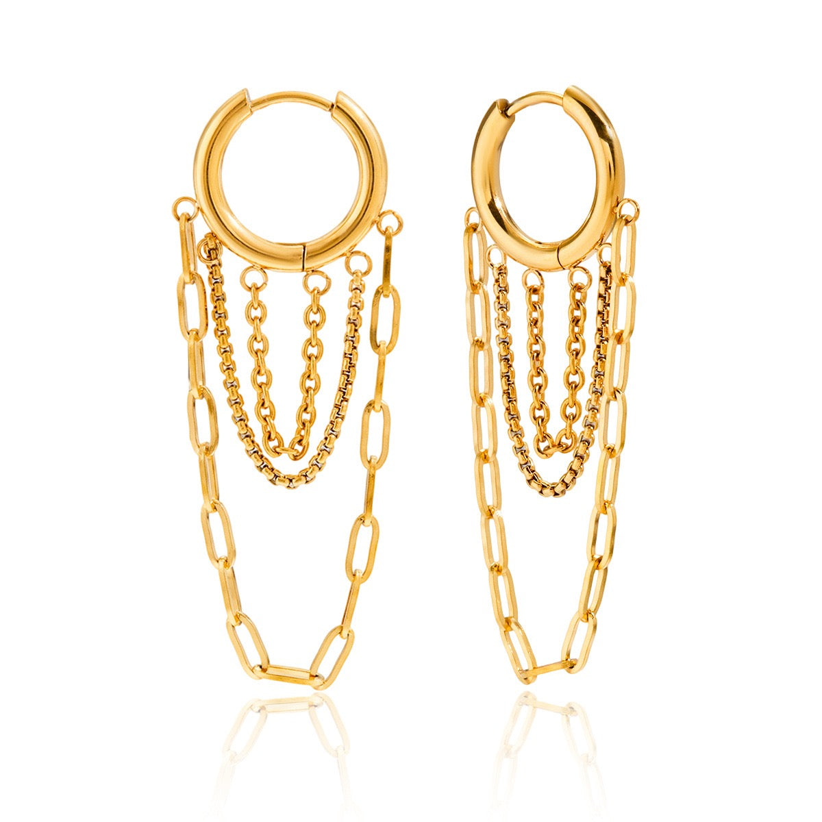 Chain hoop earrings