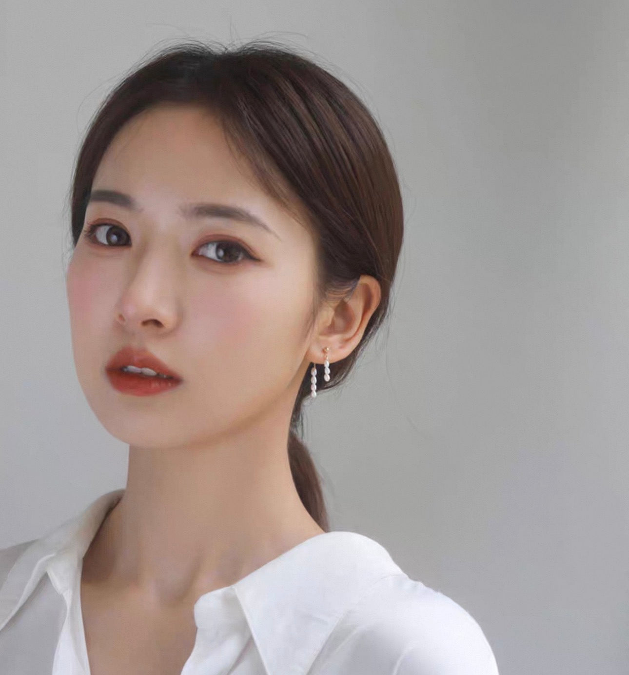 14k gold filled dainty pearly earrings