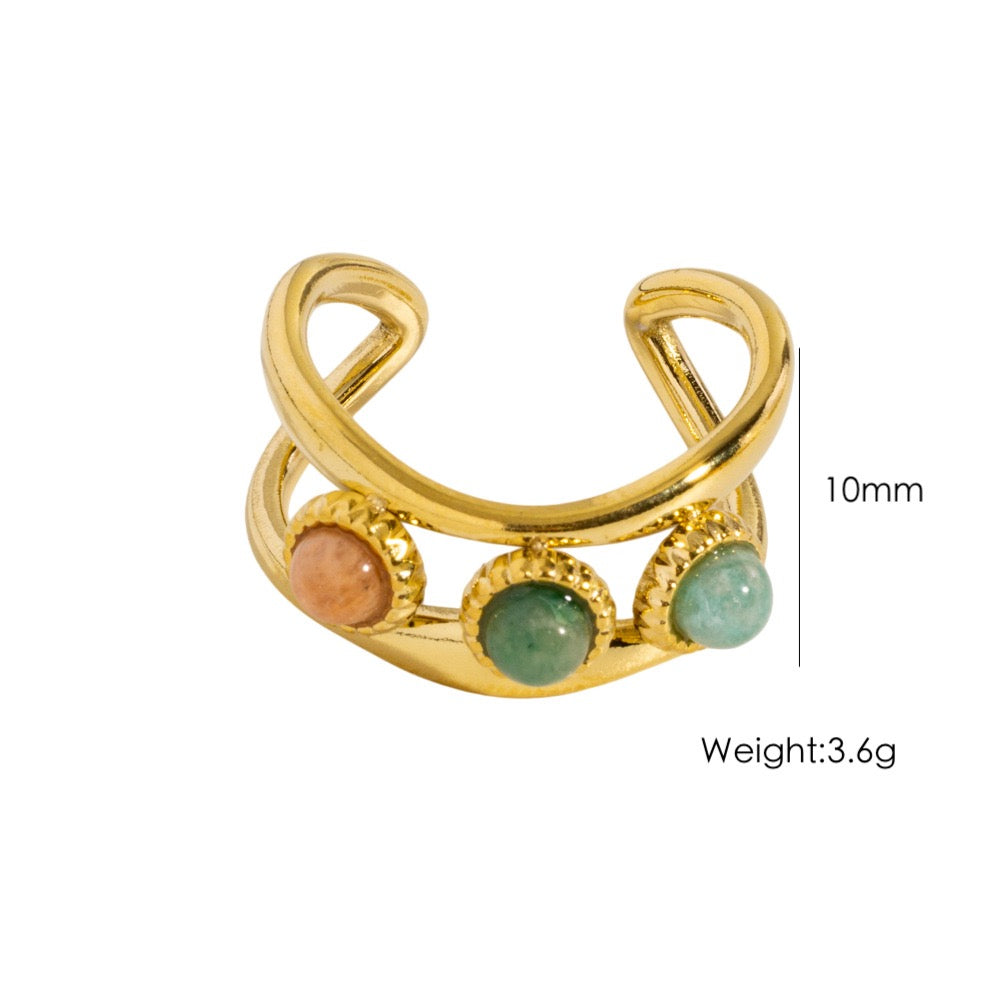 Three gems band rings