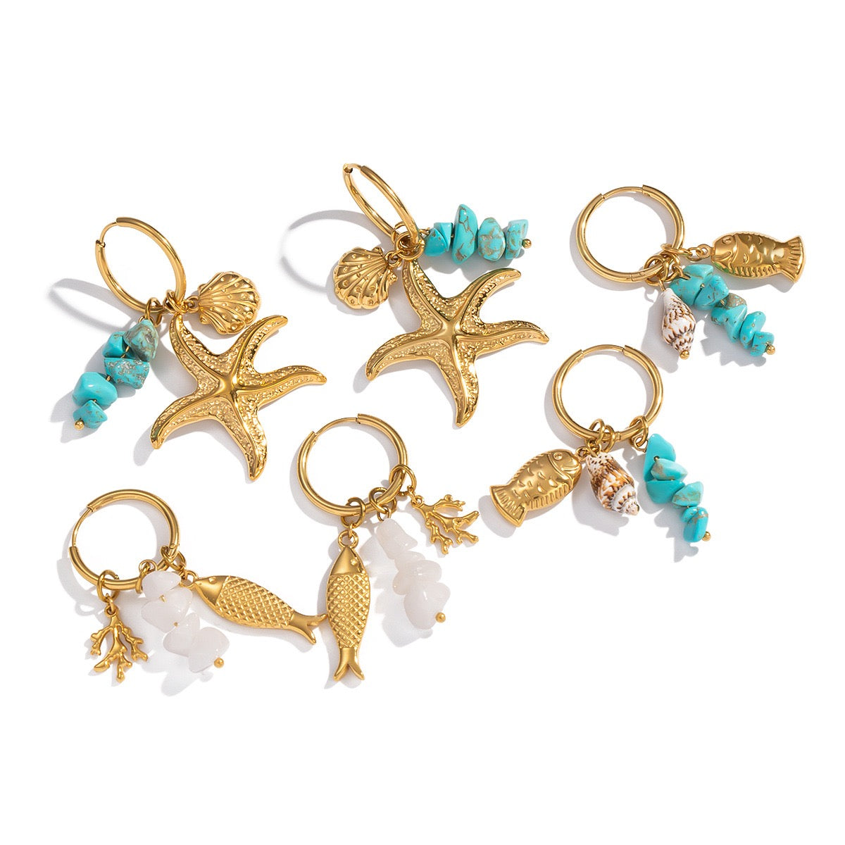 Ocean blue starfish earrings