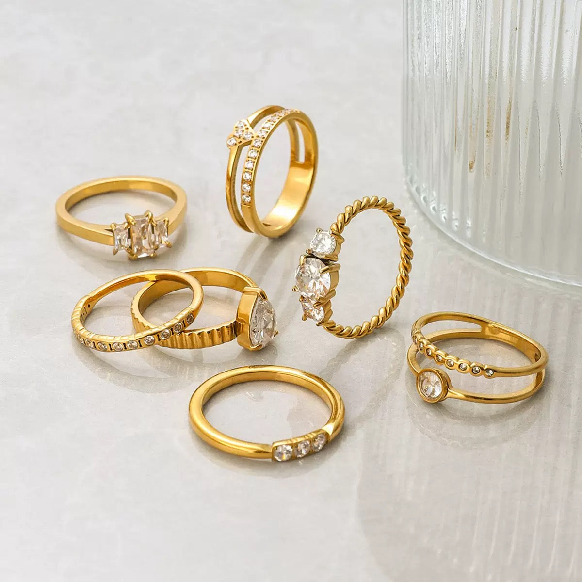 Solenne Rock Wave Rings