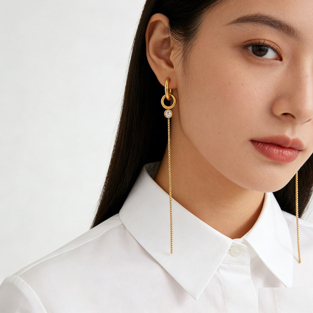 Long hoops earrings