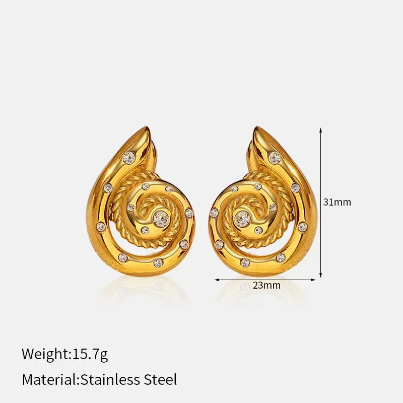 Three swirls earrings necklace collections