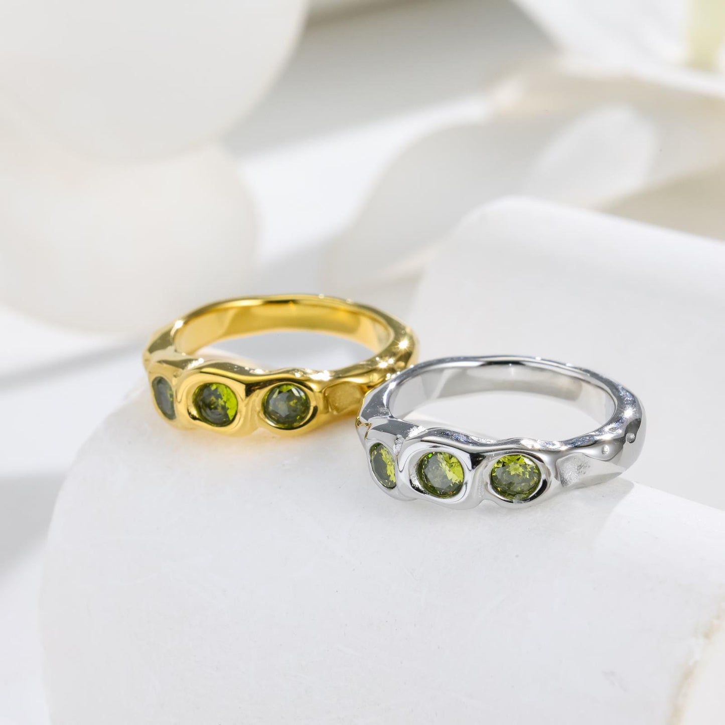 Starry night rock rings