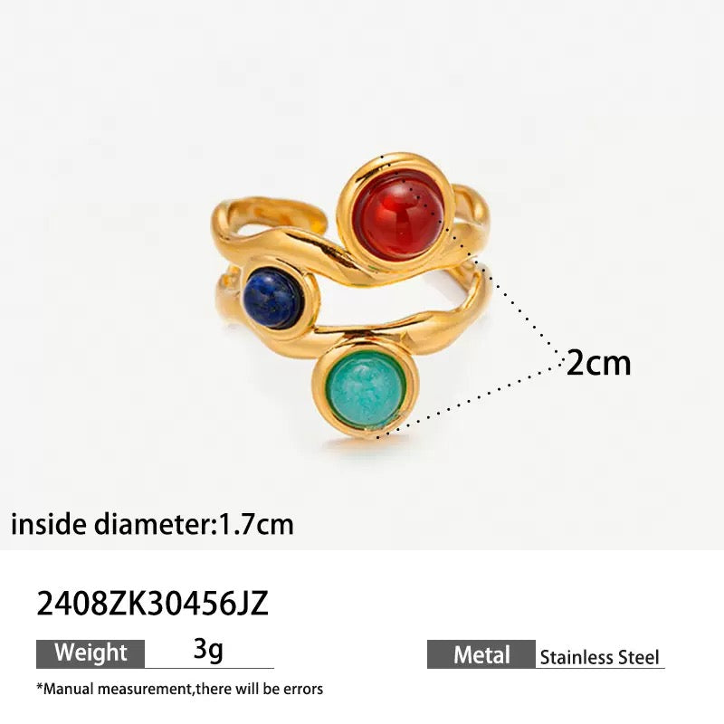 Colorful stone rings