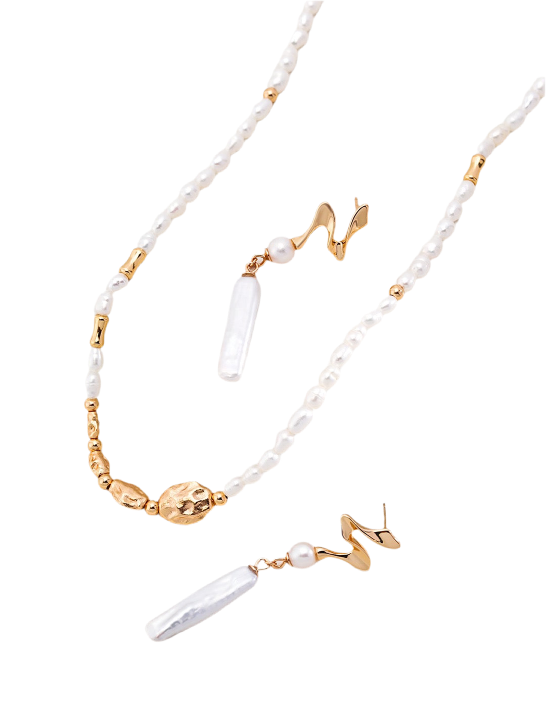 Calista Wave pearl earrings