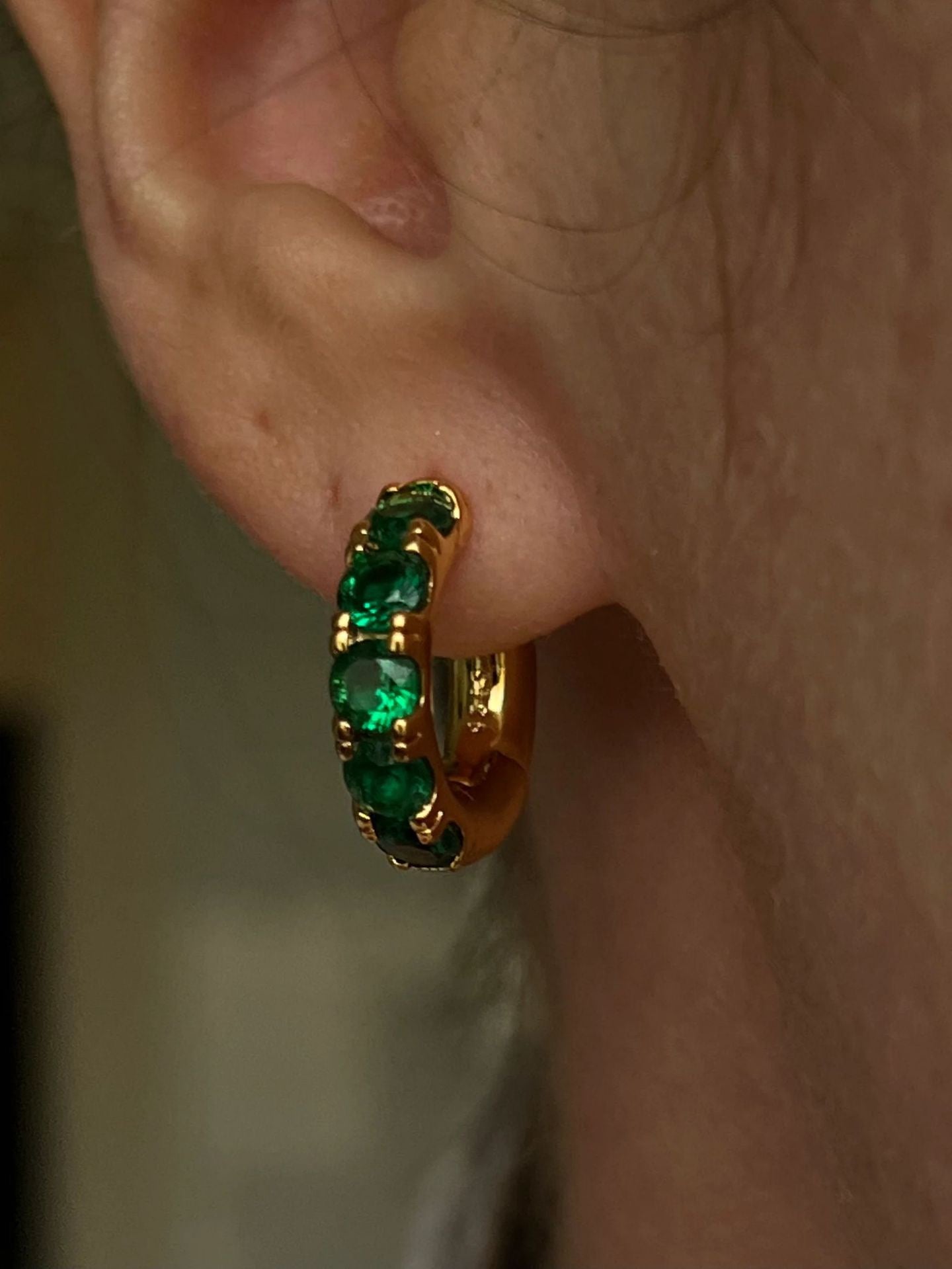 Joliana Classic green little hoops