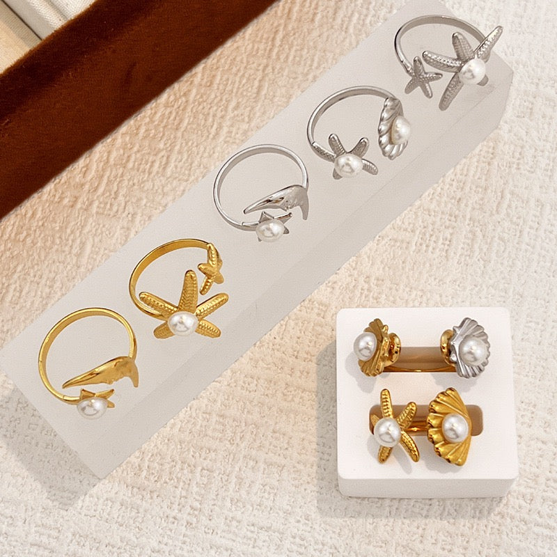 Pearly ocean starfish rings