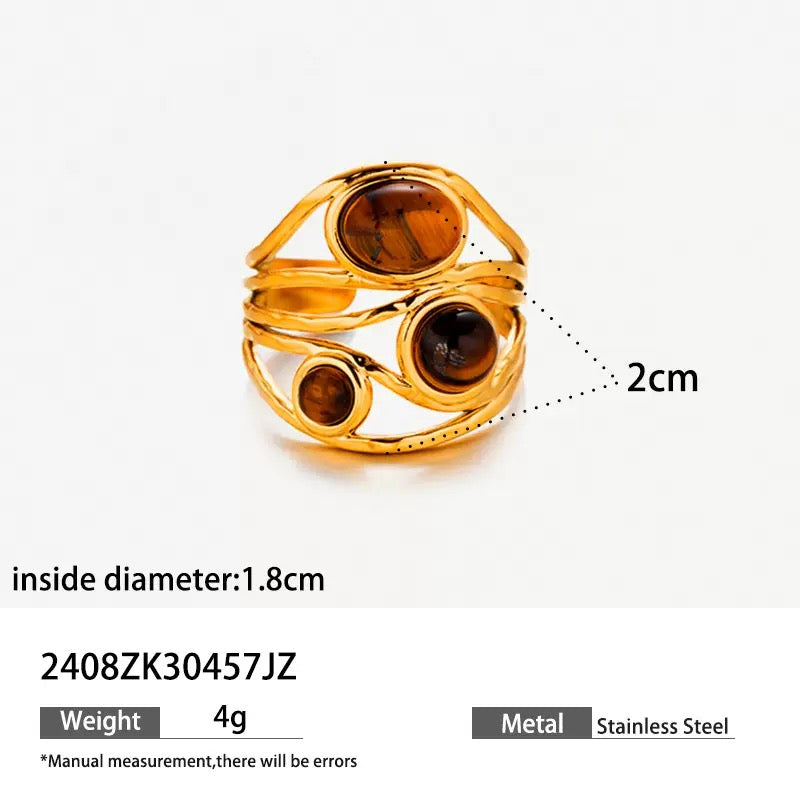 Colorful stone rings