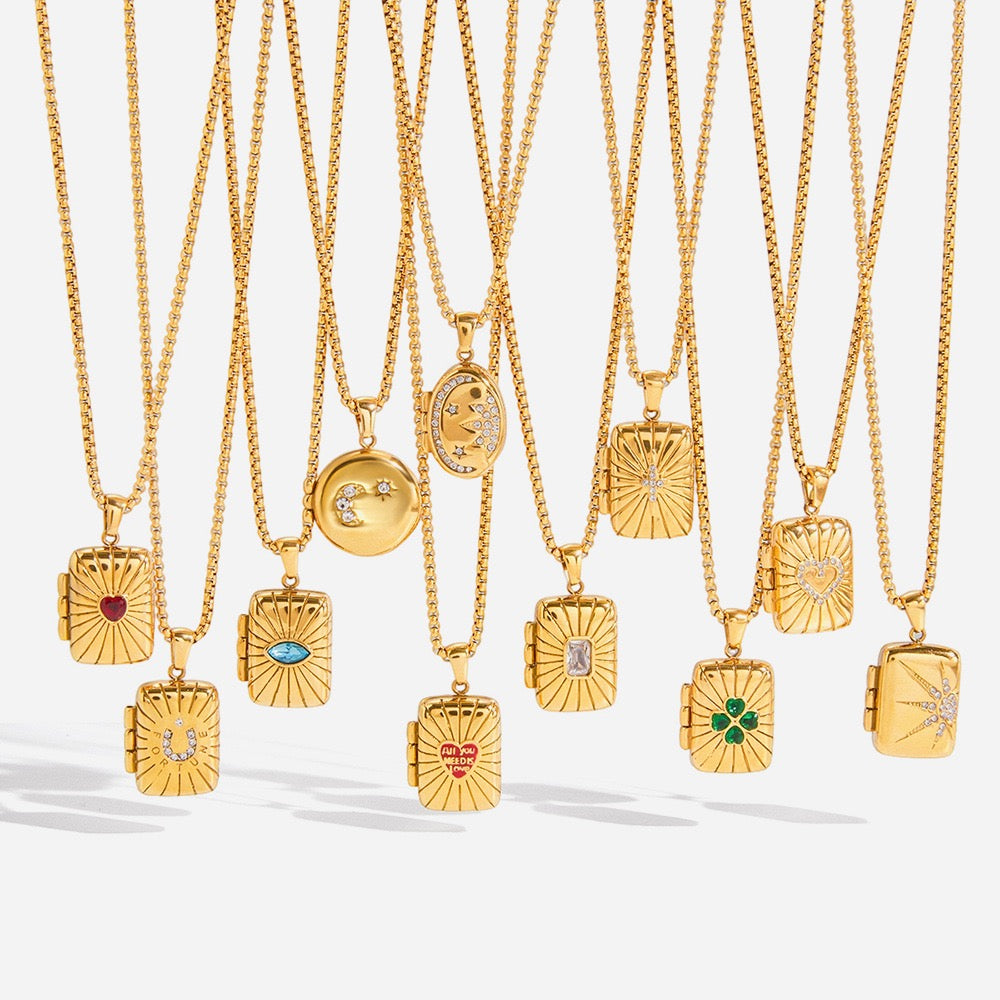Locket charm necklace