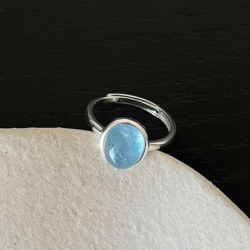 Colored Rock Sterling Silver Ring