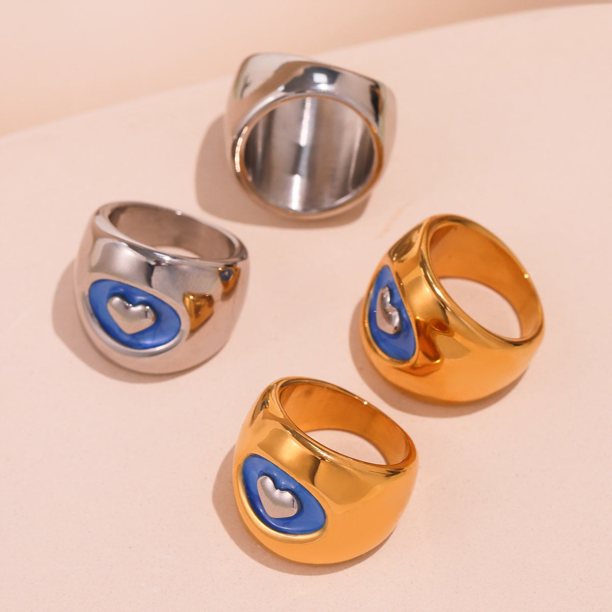 Celeste Heart Rings