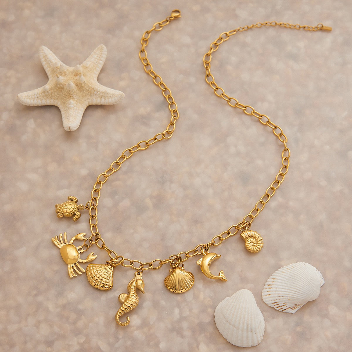 Dainty charm white rope necklace