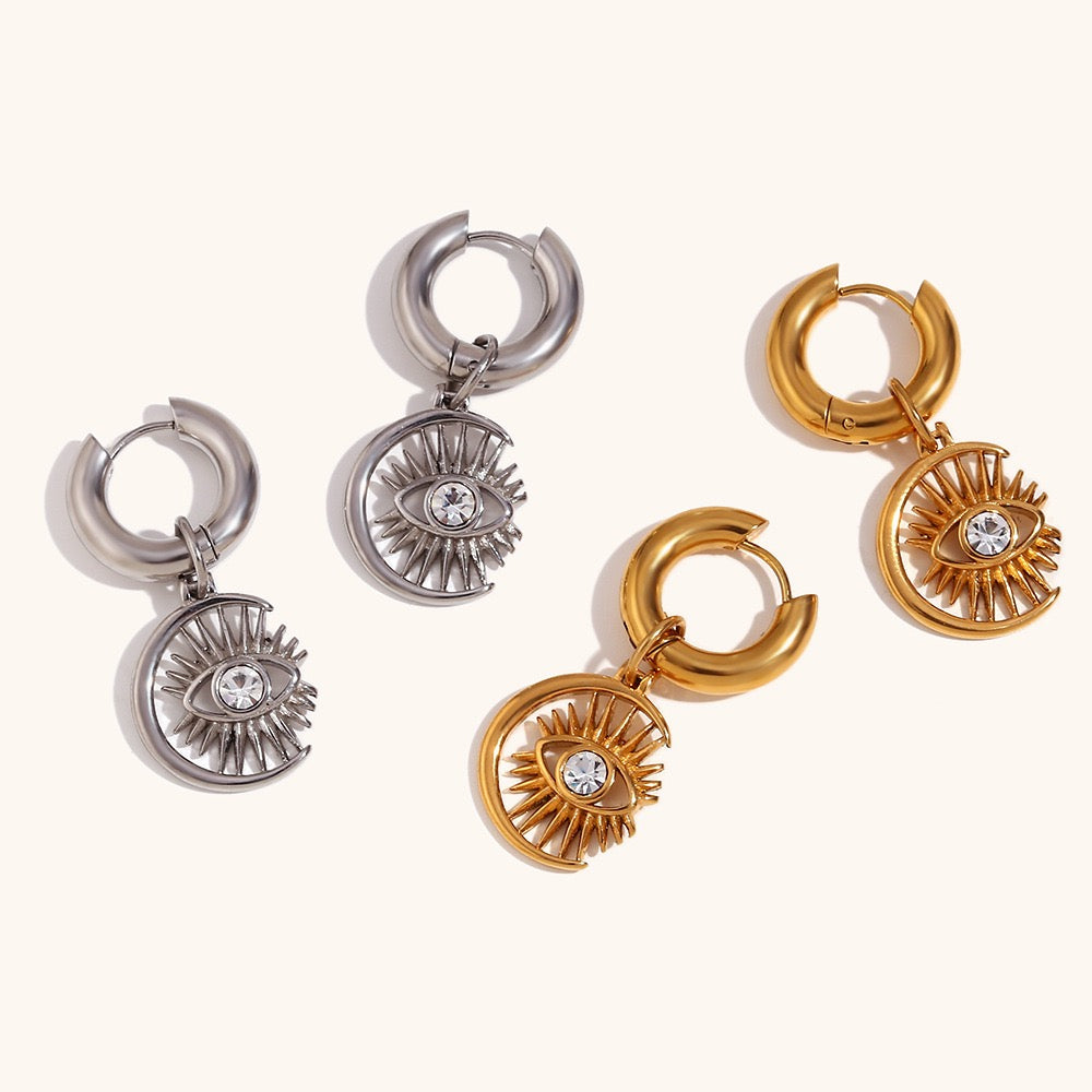 Zara Evil eye moonlight hoops