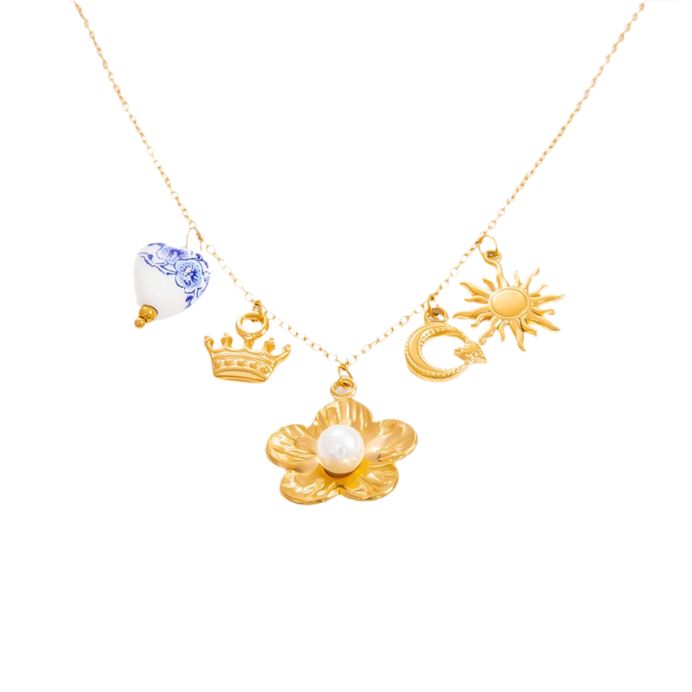 Duke Bondi summer flower charm necklace