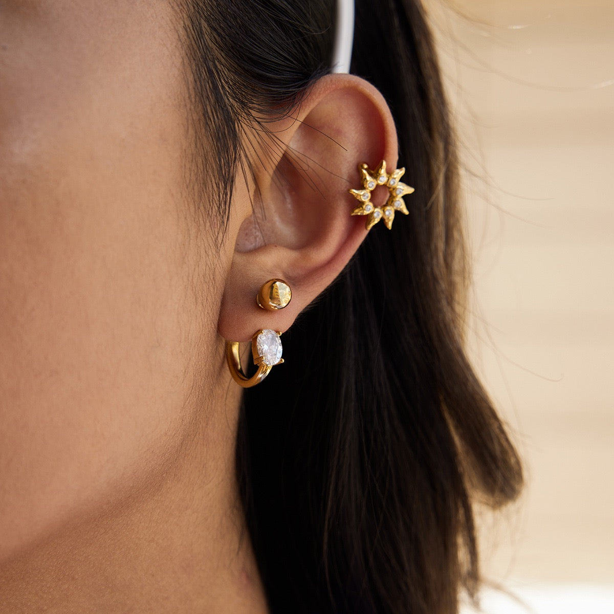 Dainty sun ear cuffs