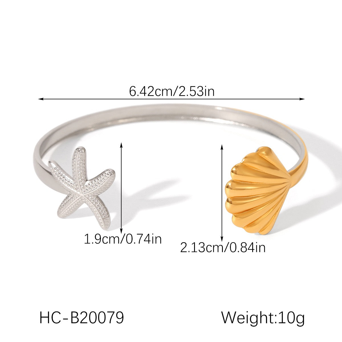 Two tones shell bangle