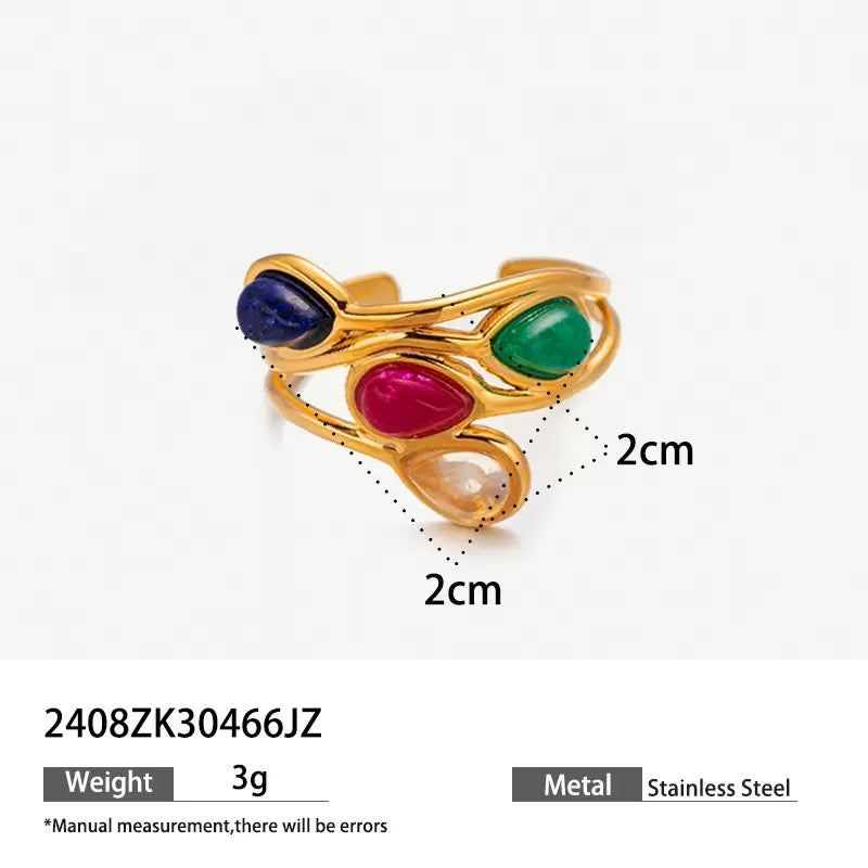 Colorful stone rings