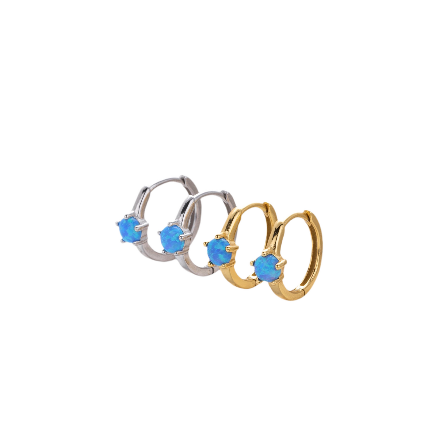 Ninami Opal sterling silver hoop earrings