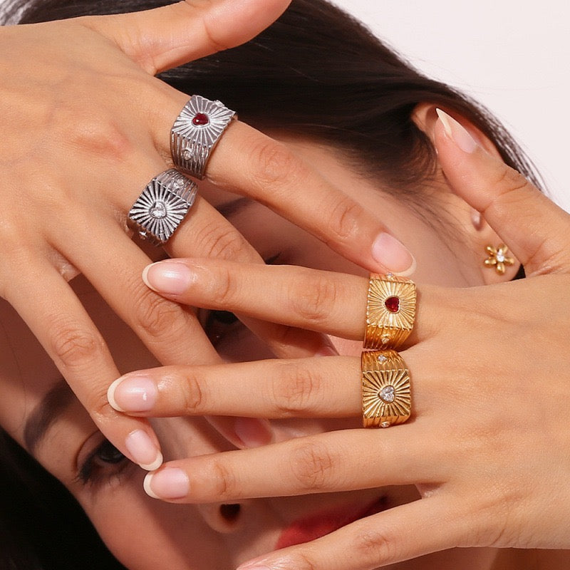 Celeste Heart Rings