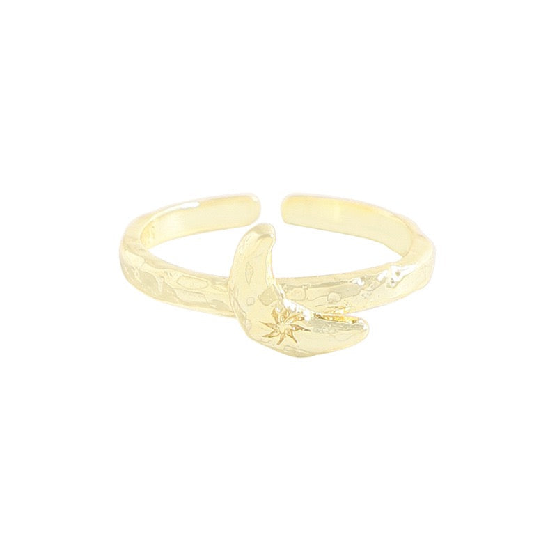 Star Moon Shell Sterling Silver Ring