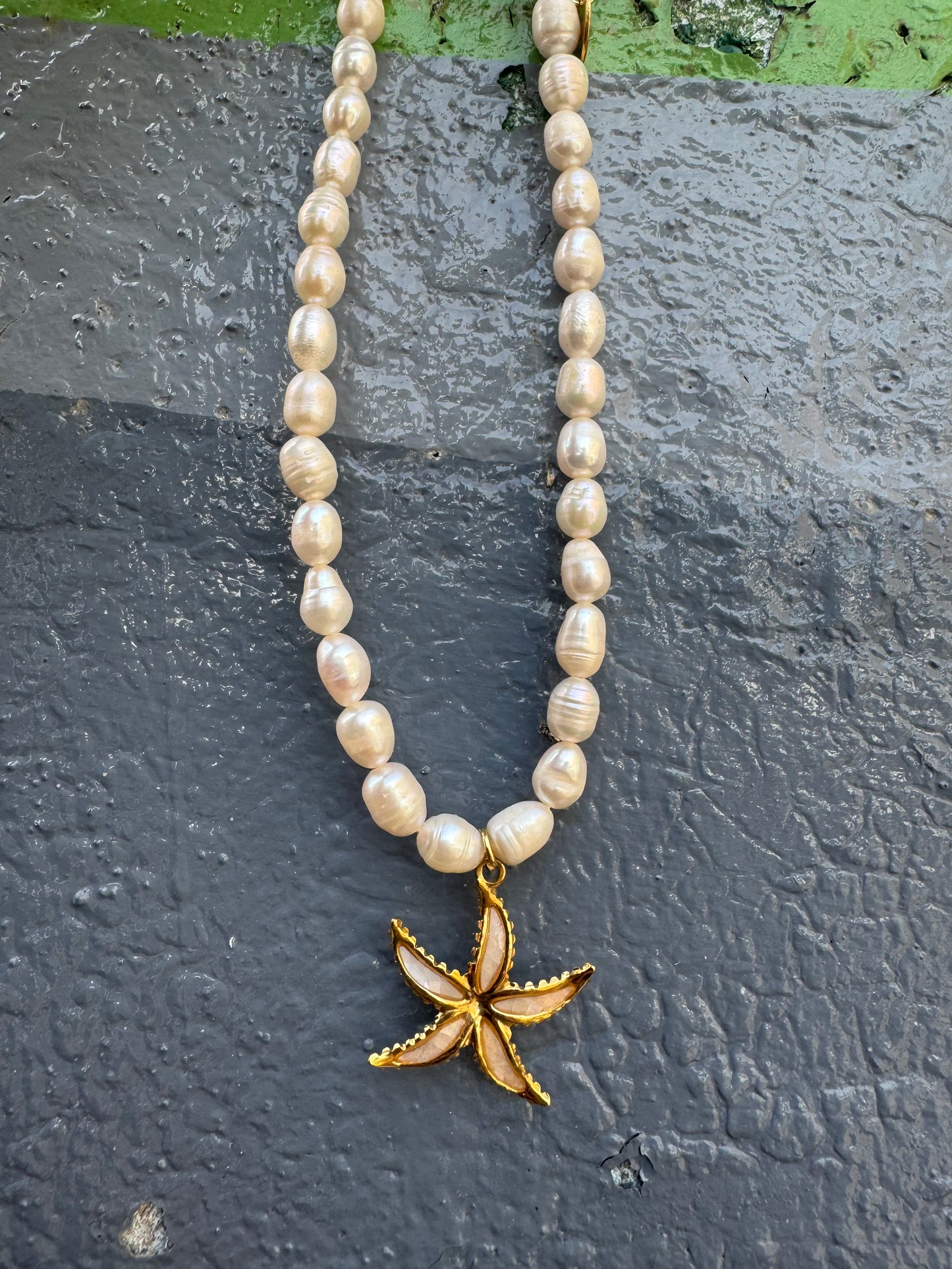 Lykke Freshwater pearl charm necklace