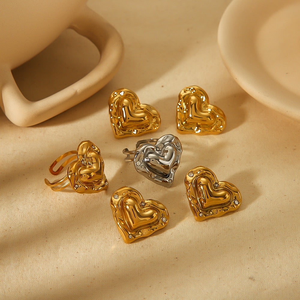 Celeste Heart Rings