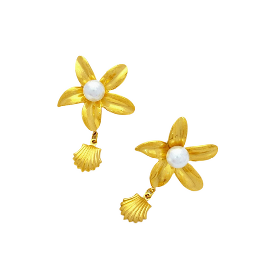 Flower shell earrings