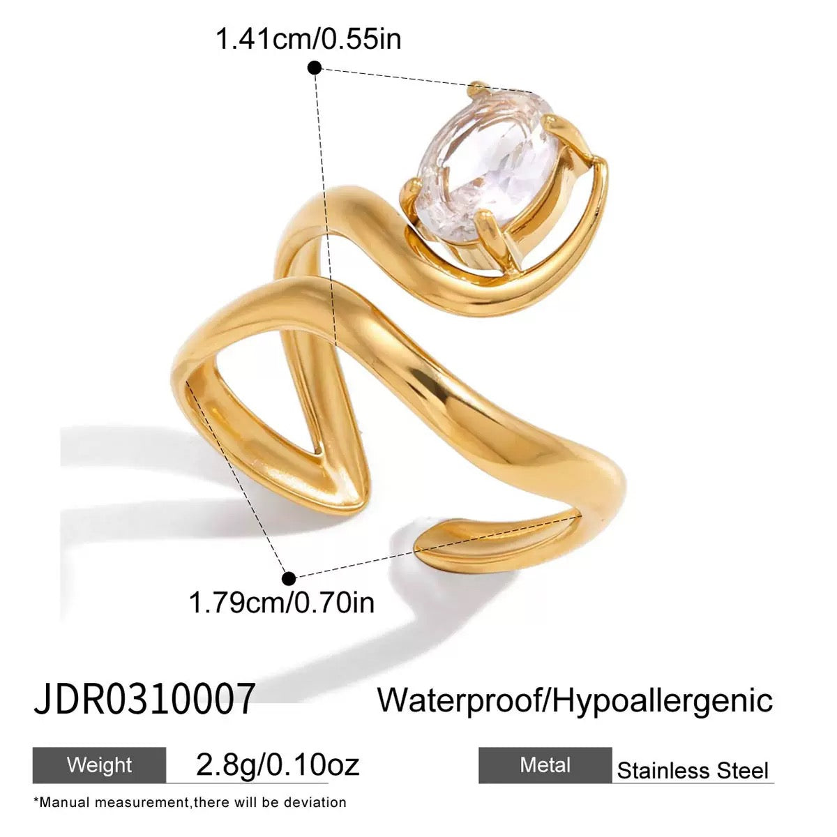 Solenne Rock Wave Rings