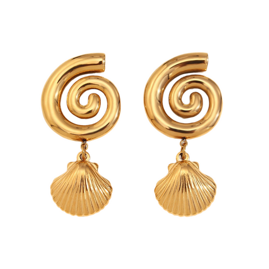 Lulu Swirl shell earrings