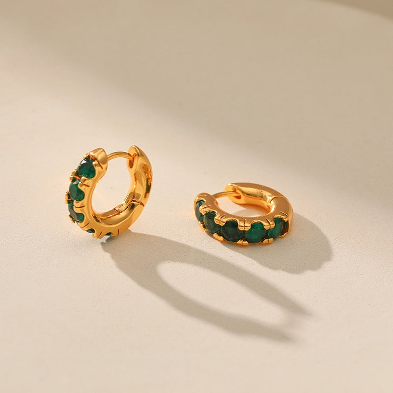 Joliana Classic green little hoops