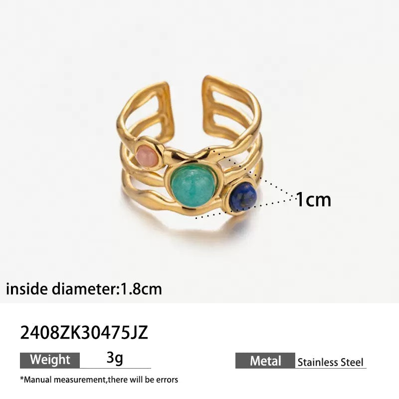 Colorful stone rings