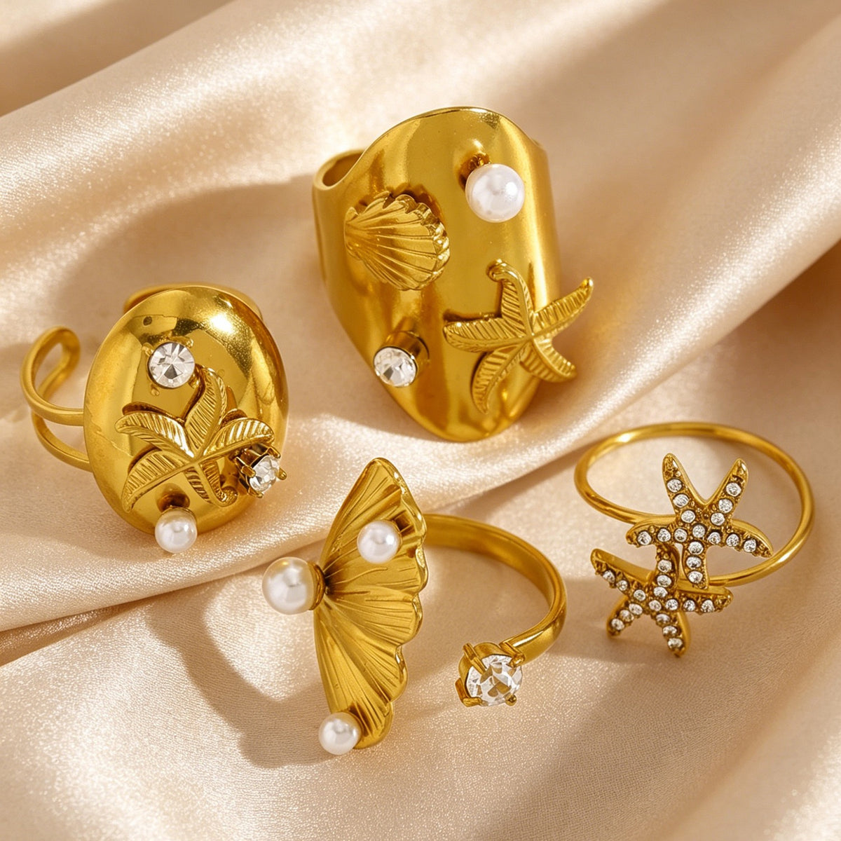 Pearly ocean starfish rings