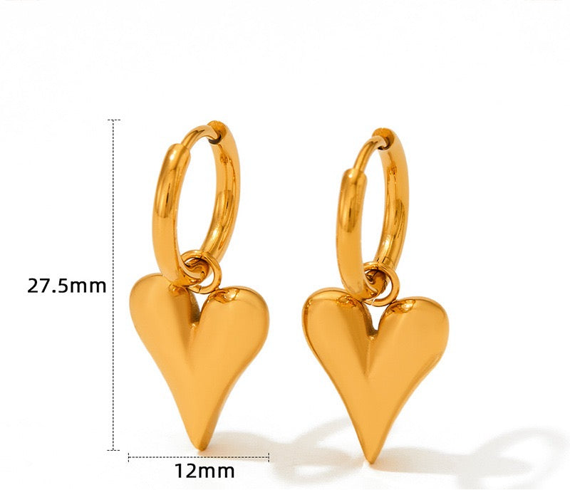 Vasper Heart hoop earrings