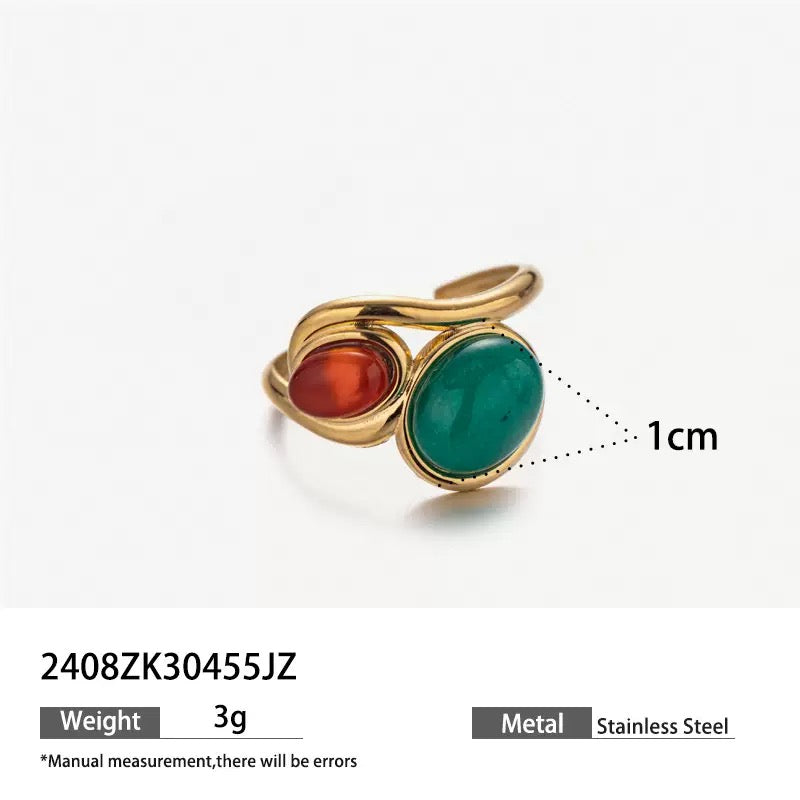 Colorful stone rings