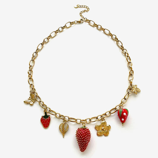 Strawberry charm set